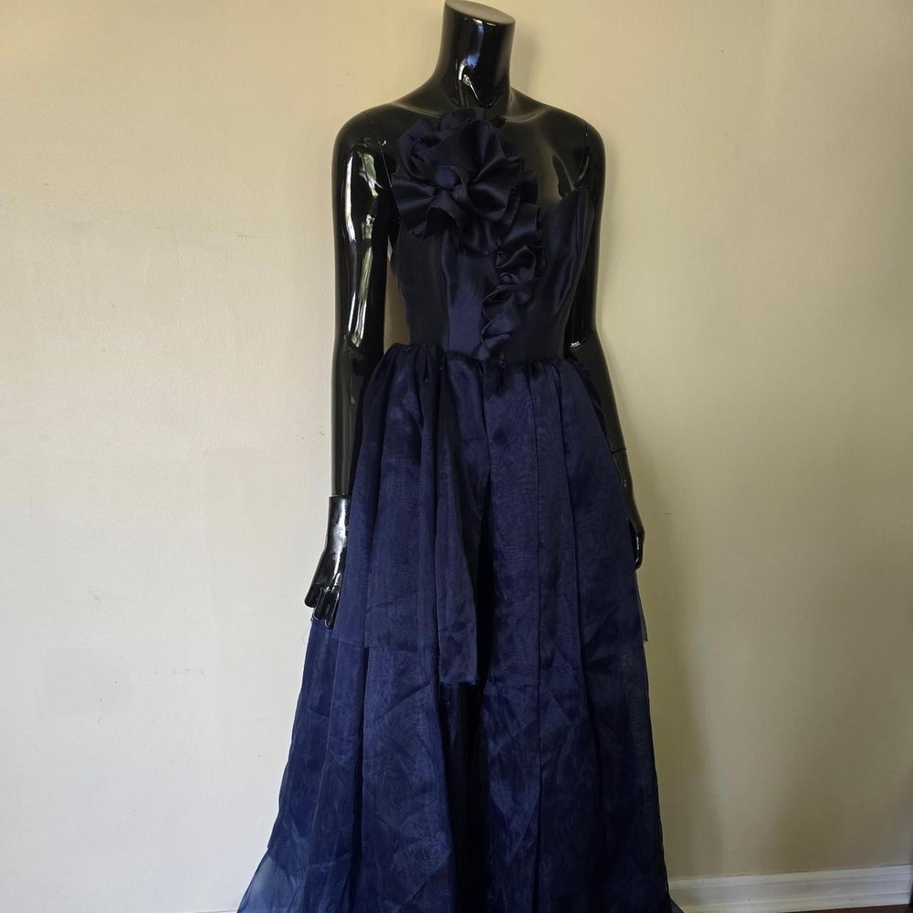 Navy blue tulle jumpsuit gown size S
